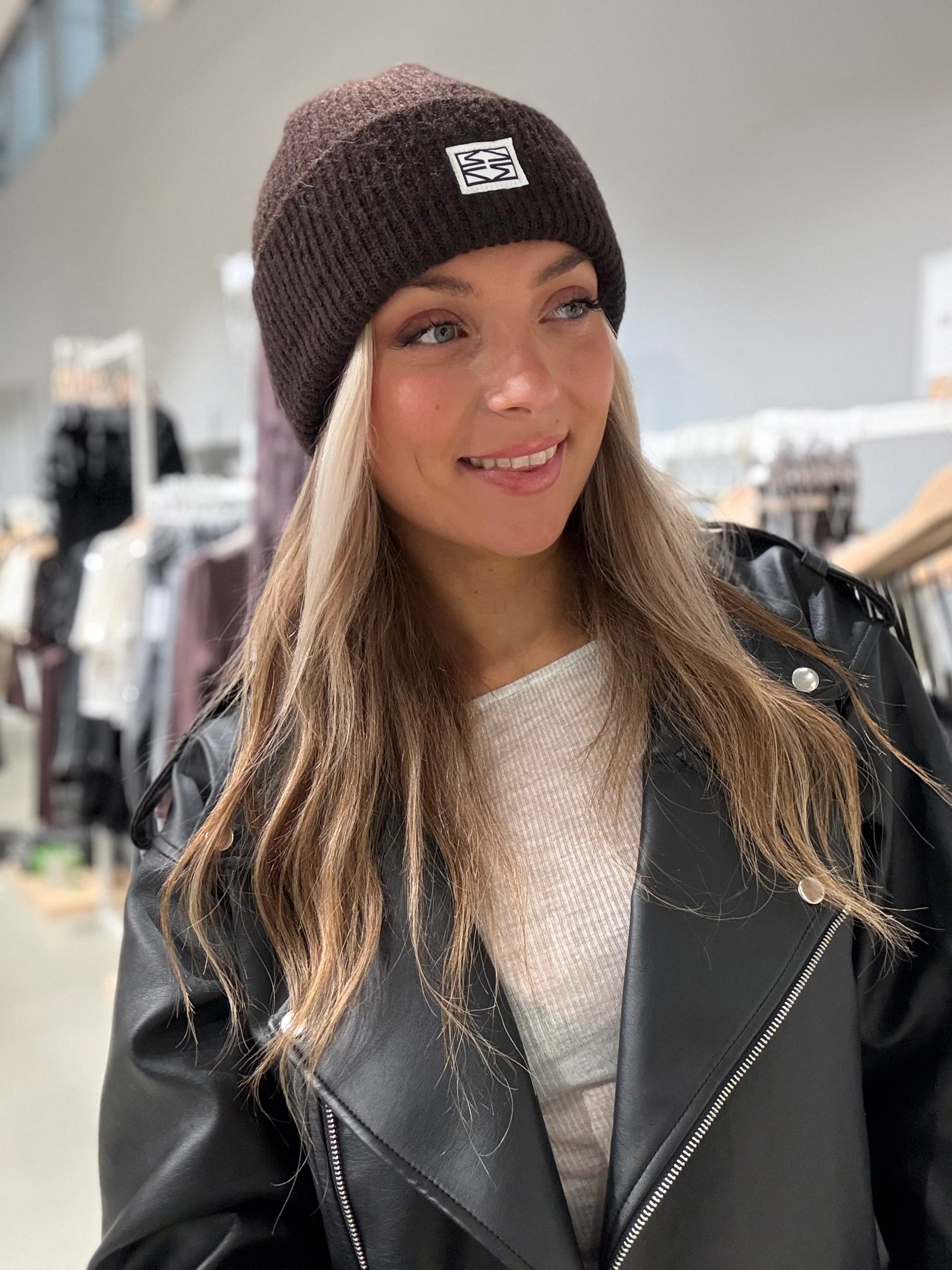 NMNOISY Beanie - Chocolate Brown Melange